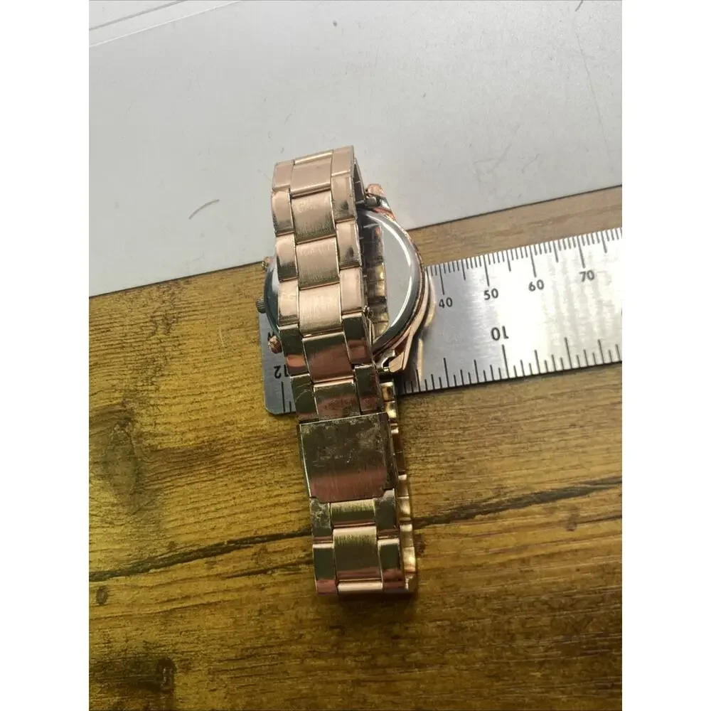 Geneva Womens Rose Gold Worn Watch New Battery